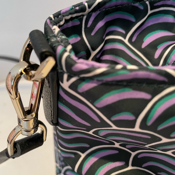 Rare Kate Spade Green & Purple on Black Satchel - Picture 8 of 12